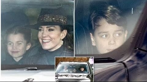 William and Kate Take George, Charlotte and Louis to Christmas Day Church Service
