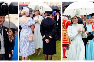 William & Kate Brave The Rain To Attend Buckingham Palace Garden Party