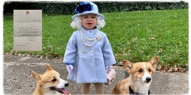 Cute Girl Dressed Up As The Queen. Soon After That, She Got A Letter From Her Majesty