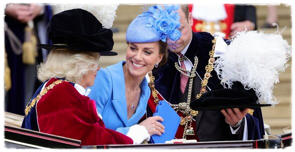 Kate Middleton Arrived In Regal Blue Dress On Garter Day