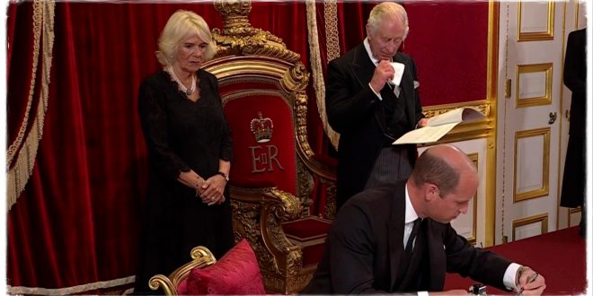 Prince William Sign The Proclamation Making Charles New King Of UK