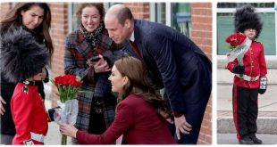 Princess Kate Receive Flowers From Cute Boy Dressed As Grenadier Guard