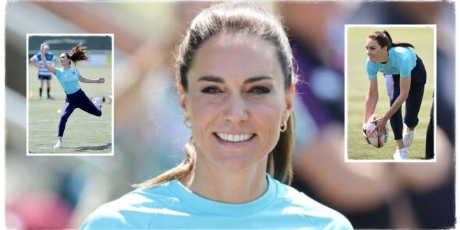 Princess Kate Shows Off Her Athletic Skills As She Takes Part In Grueling Rugby Drills
