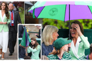 Princess Kate Dazzled in Chic £1,950 Green Blazer And White Skirt at Wimbledon
