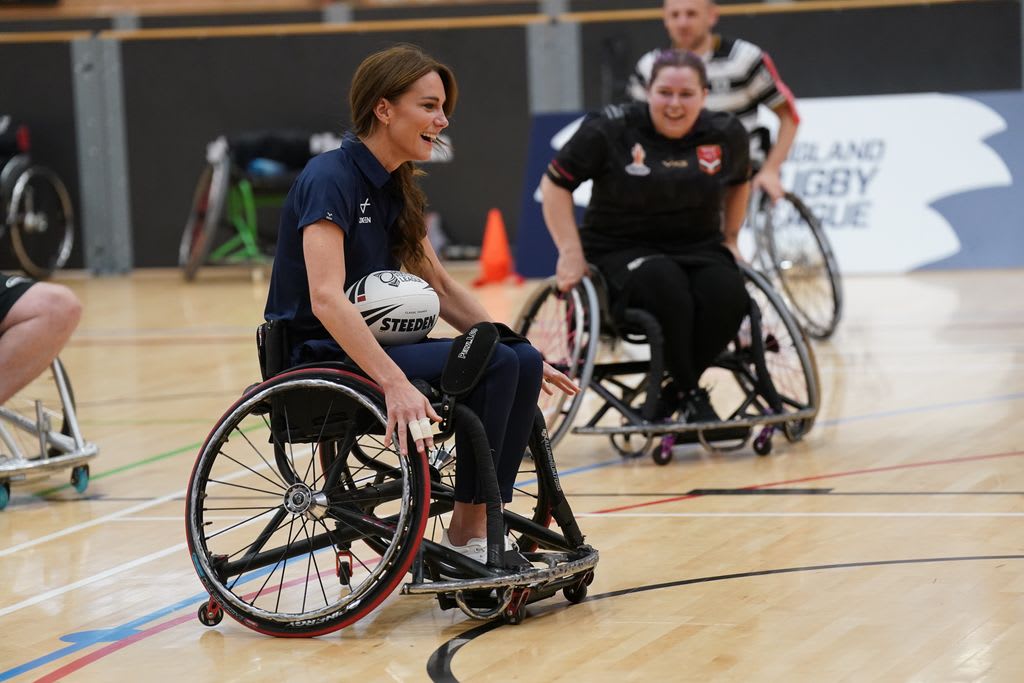 Kate Middleton takes part in a wheelchair rugby