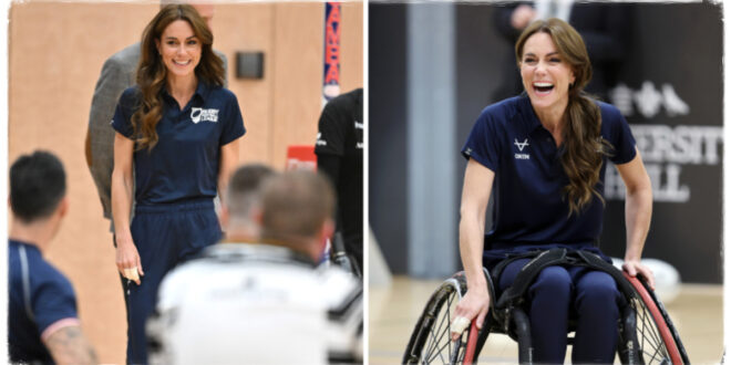 Princess Kate Looks Trendy In Blue Tracksuit As She Plays Wheelchair Rugby In Hull