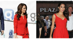 Kate And Meghan Looked Identical In Bright Red Dress - Just Like Style Twins