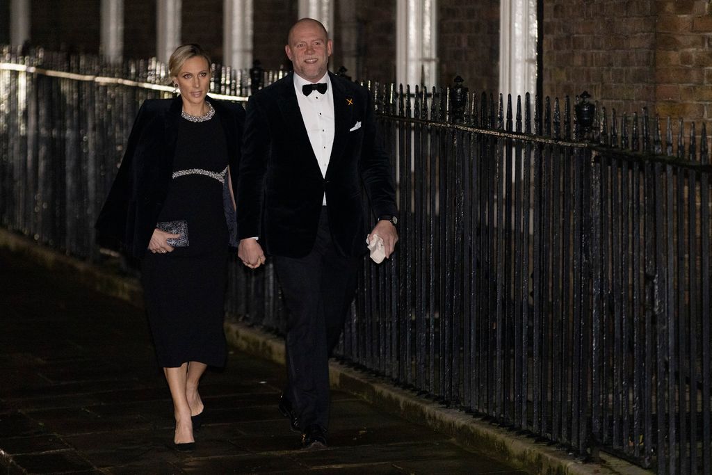 Mike and Zara Tindall arrive at Clarence House in Westminster, Central London ahead of King Charles 75th birthday celebrations which are due to take place this evening. 
Photo Credit: George Cracknell Wright