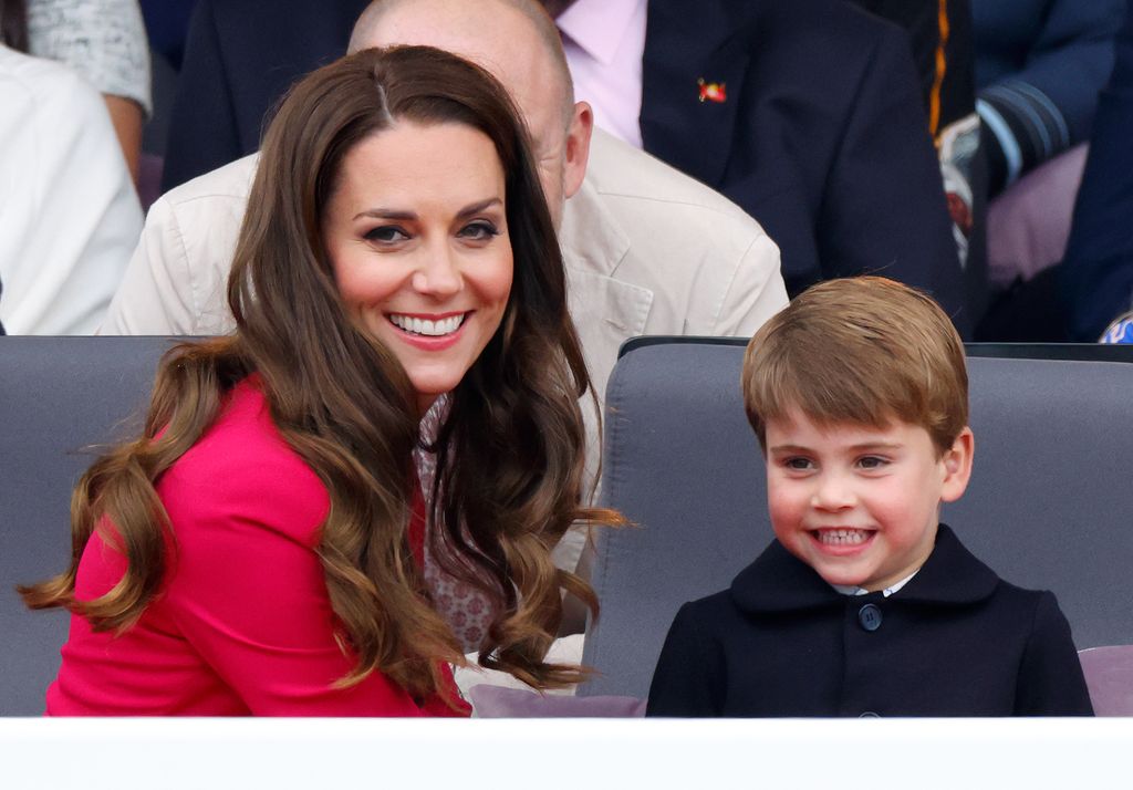 Prince Louis and Princess Kate smiling at Platinum Jubilee