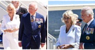 Queen Camilla Wows in White Silk Dress as She and King Charles Are Greeted in Canberra