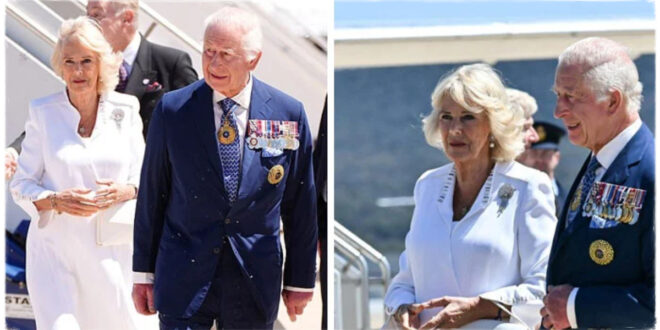 Queen Camilla Wows in White Silk Dress as She and King Charles Are Greeted in Canberra