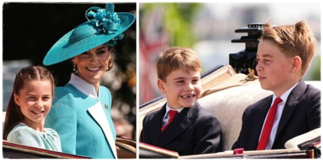 Sweet Moment as George, Charlotte and Louis Pay Tribute to King Charles at Trooping the Colour — Guided by Princess Kate
