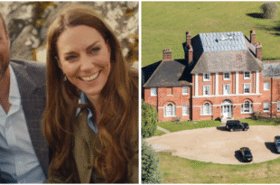 Prince William and Princess Kate outside Forest Lodge, Windsor Great Park