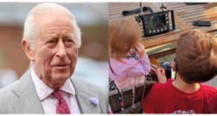 King Charles in conversation with Prince Harry, as speculation grows about a reunion with grandchildren Archie and Lilibet