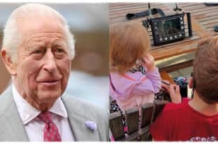 King Charles in conversation with Prince Harry, as speculation grows about a reunion with grandchildren Archie and Lilibet