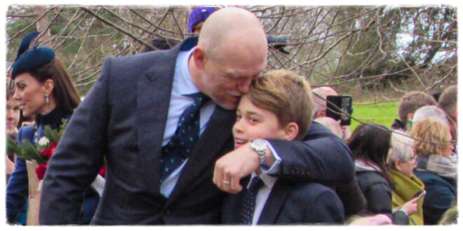 Mike Tindall laughing alongside Prince George, highlighting his close bond as fun uncle