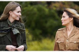 Princess Kate and Melania Trump leading children at Frogmore Gardens during rare joint event with Scouts