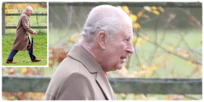 King Charles looking somber at Sandringham after issuing a shocked message about a knife attack