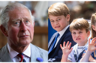 King Charles With George, Charlotte, And Louis During A Royal Family Appearance.