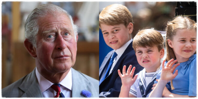 King Charles With George, Charlotte, And Louis During A Royal Family Appearance.