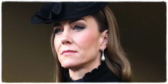 Princess Kate wearing a structured coat dress with elegant lace details during a royal engagement
