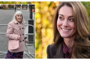 An elderly grandmother reacting emotionally after receiving a special invitation from Princess Kate