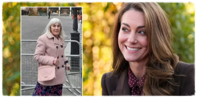 An elderly grandmother reacting emotionally after receiving a special invitation from Princess Kate