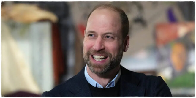 Prince William appearing relaxed and cheerful in a video announcement showing his off-duty dad side
