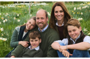 Prince William and Princess Kate with their children in the newly released family photograph for the 2025 Christmas card