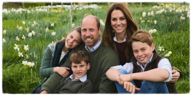 Prince William and Princess Kate with their children in the newly released family photograph for the 2025 Christmas card