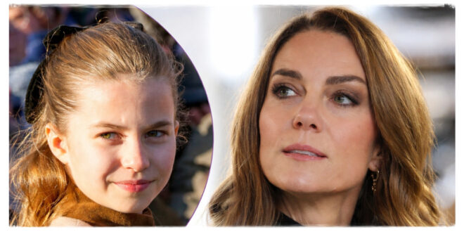 Princess Charlotte appearing confident and independent during a public royal engagement alongside Kate Middleton