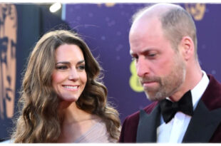 Princess Kate wearing a recycled Gucci gown on the BAFTAs red carpet