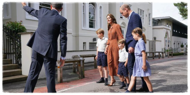 Prince William and Princess Kate with their children George, Charlotte and Louis as they consider future school options