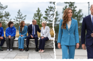 Princess Kate wearing an elegant peplum-style jacket and refreshed hairstyle alongside Prince William during their Liverpool engagement